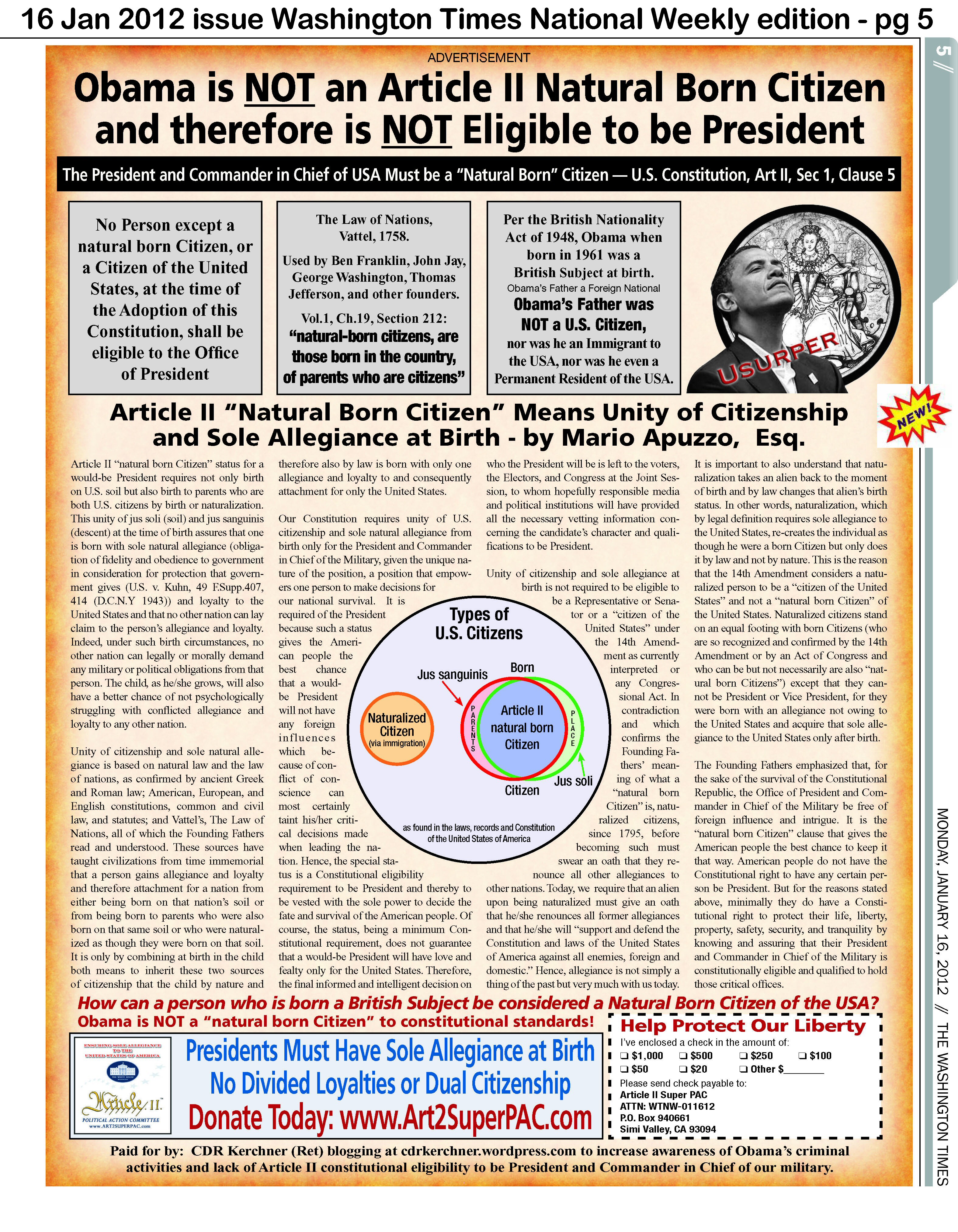 ProtectOurLiberty.org - Kerchner v Obama & Congress - Help Us ...