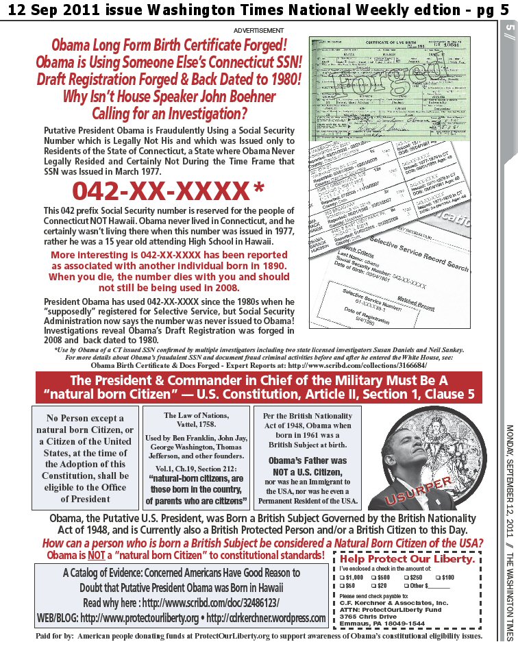 Obama Using Stolen SSN