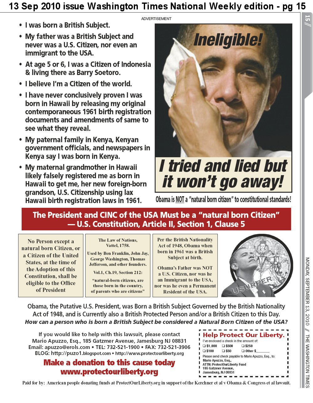 Obama Sweataing Ineligible