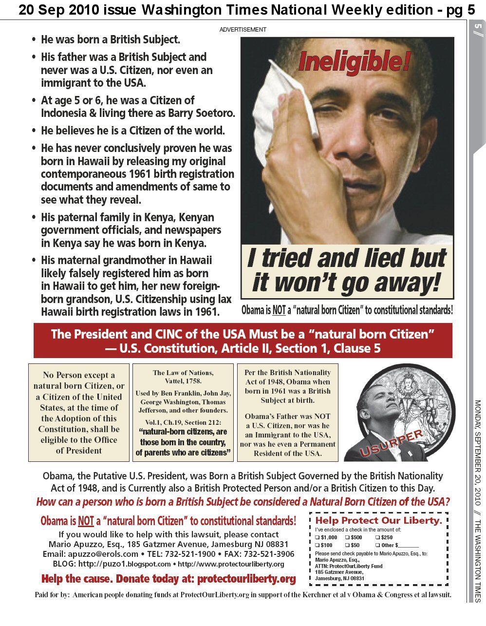 Obama Sweating Ineligible
