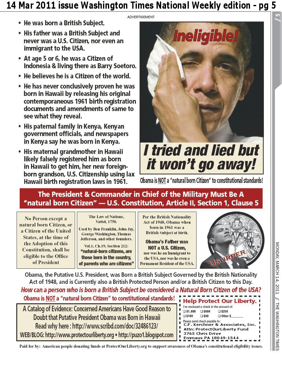 Obama Ineligible!